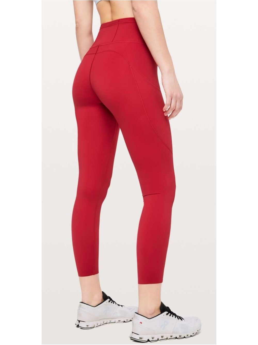 Lululemon Fast & Free 7/8 Tight II *Non-Reflective Nulux 25" In Dark Red Size 2